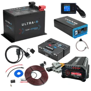 KICKASS SMART 12V 230AH ULTRA-X COMPACT LITHIUM COMPLETE DUAL BATTERY KIT