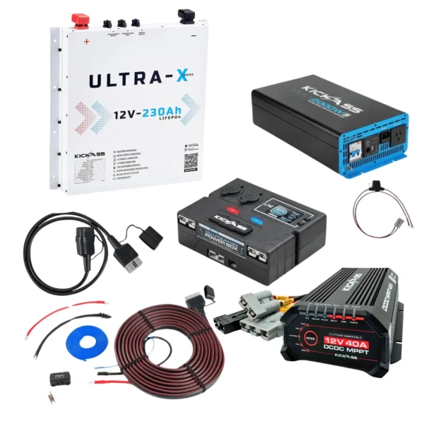 KICKASS ULTRA-X 230AH PREMIUM SLIMLINE LITHIUM DUAL BATTERY KIT - ARCTIC WHITE