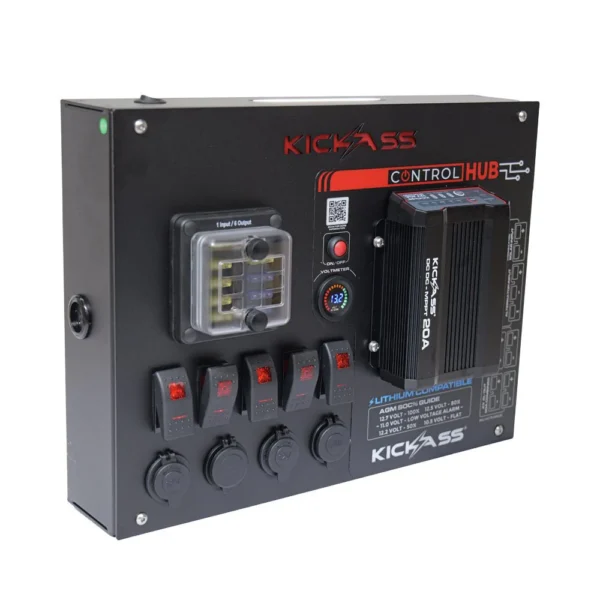 KICKASS 12V CONTROL HUB / PANEL WITH 20A DCDC CHARGER
