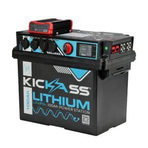 KICKASS PORTABLE LITHIUM BATTERY BOX POWER STATION WITH 20A DCDC & 100AH BATTERY