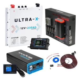 KICKASS SMART 12V 230AH ULTRA-X LITHIUM SLIMLINE COMPLETE DUAL BATTERY KIT - ARCTIC WHITE