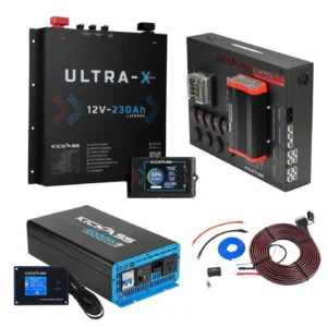 KICKASS SMART 12V 230AH ULTRA X LITHIUM SLIMLINE COMPLETE DUAL BATTERY KIT