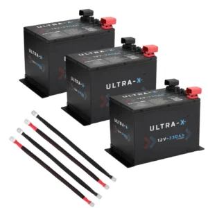 KICKASS TRIPLE SMART 12V 230AH ULTRA-X LITHIUM COMPACT BATTERY WITH LINKING CABLES - 690AH TOTAL CAPACITY