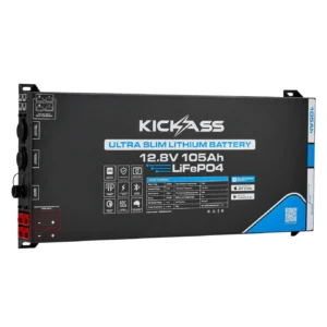 KICKASS SMART 12V 105AH ULTRA SLIMLINE LITHIUM DEEP CYCLE BATTERY LIFEPO4
