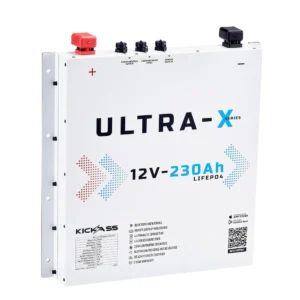 KICKASS SMART 12V 230AH ULTRA-X LITHIUM SLIMLINE DEEP CYCLE BATTERY LIFEPO4 - ARCTIC WHITE