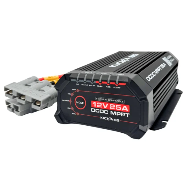 KICKASS SMART 12V/24V 25A DCDC CHARGER WITH SOLAR MPPT + INTEGRATED BLUETOOTH + PRE-WIRED ANDERSON