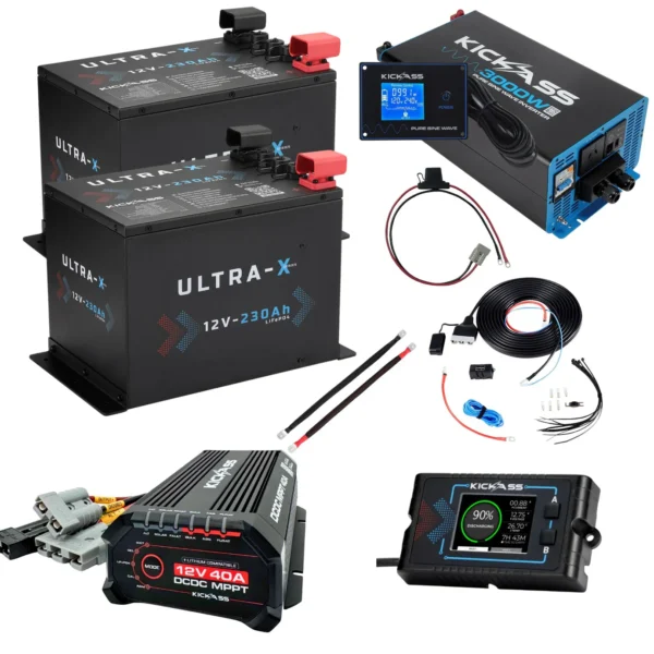 KICKASS ULTRA-X 460AH COMPACT LITHIUM DUAL BATTERY KIT WITH 3000W INVERTER