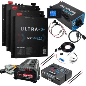 KICKASS ULTRA-X 690AH SLIMLINE LITHIUM DUAL BATTERY KIT WITH 3000W INVERTER AND CONTROL BOX